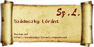 Szádeczky Lóránt névjegykártya