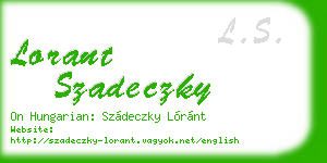 lorant szadeczky business card