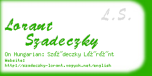 lorant szadeczky business card